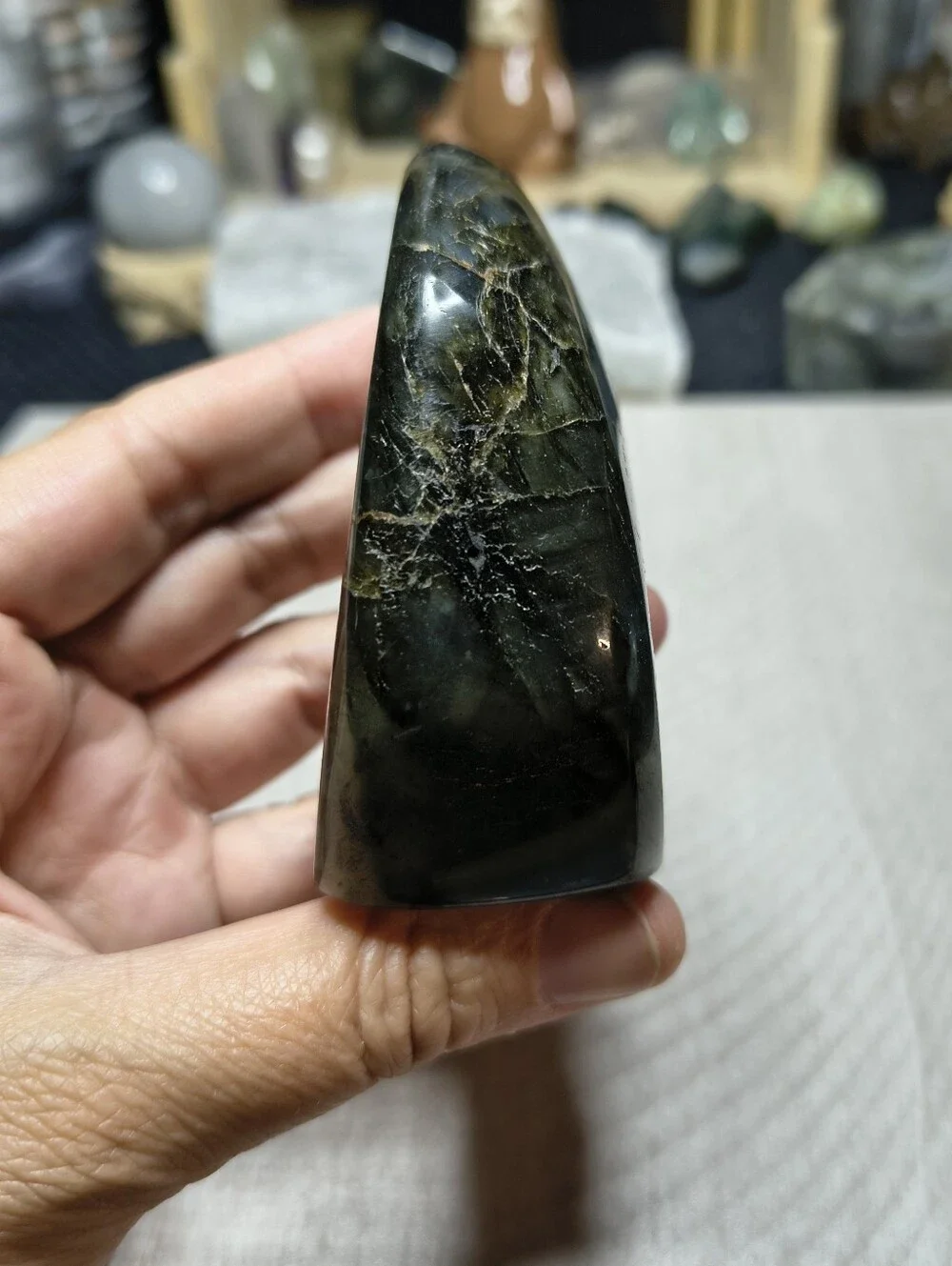 #1 Flashy Labradorite Crystal Freeform Polished Stone